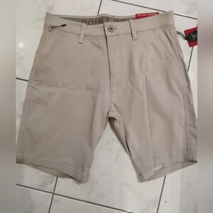 Point Zero Men's Beige Flat Front Shorts